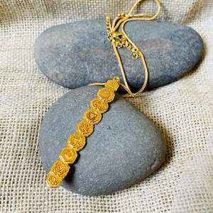 Gold Plated Brass Chakra Pendant Necklace | Seven Chakra Symbol Jewelry For Men And Women | Yoga Meditation Gift | Handmade Spiritual Chain