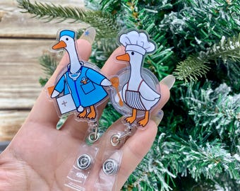 Arzt-Abzeichenrolle, einziehbarer Ausweishalter für Köche, dehnbarer Krankenschwester-Abzeichenclip für medizinisches Kochpersonal, Geschenk für Kollegen