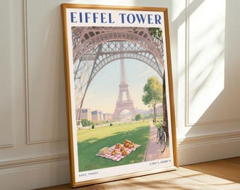 Reisposter Parijs Eiffeltoren Vintage Frankrijk Wall Art Print