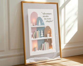 Book Lover Poster Reading Nook Wall Art Bookshelf Quote Print