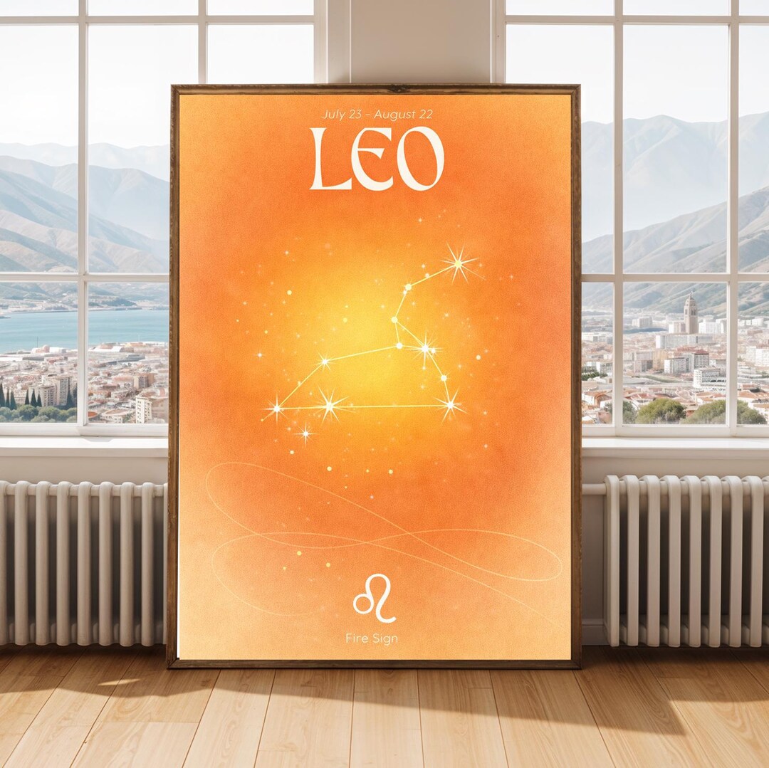 Leo Zodiac Poster Astrology Wall Art Star Sign Celestial Print - Etsy