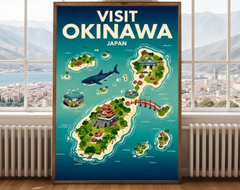沖縄日本旅行ポスター：琉球諸島トロピカルビーチアート - Etsy 日本