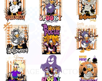 Donald Duck Halloween SVG Bundle | Spooky Season Cartoon Clipart (Digital Download)
