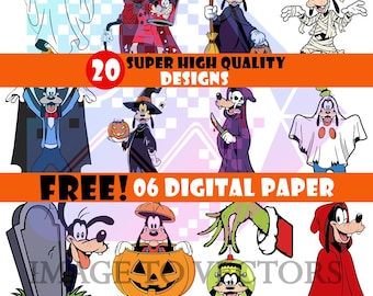 Goofy Halloween SVG | Spooky Dog Clipart | Hatbox Goofy PNG | Free Digital Paper | Spooky Season Digital Designs | Cartoon Clip Art