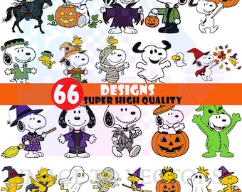 65+ Snoopy Halloween SVG | Spooky Dog Clipart | Ghost Woodstock PNG | Snoopy Halloween Cricut Files | Spooky Season T-Shirt DIY