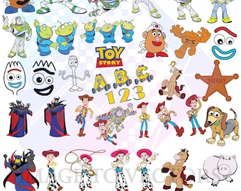 Toy Story SVG Bundle | Buzz Lightyear SVG | Woody And Jessie PNG | Toy Story Fonts | Slinky Dog Rex Hamm Zurg Designs | Cartoon Clipart