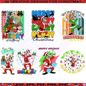 Goofy Christmas Design Bundle SVG | Goofy Joly Elf, Santa Claus SVG | Retro Goofy Christmas Designs PNG | Goofy Holiday Festive Bundle Art