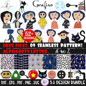 Spooky Girl SVG Bundle | Other World PNG Designs | Spooky Seamless Patterns | Cartoon Clip Art