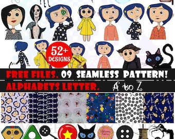 Spooky Girl SVG Bundle | Other World PNG Designs | Spooky Seamless Patterns | Cartoon Clip Art