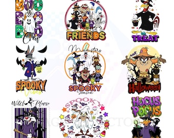 Looney Tunes Halloween SVG Bundle | Bugs Bunny Spooky Designs | Daffy Duck & Friends Halloween SVG | Spooky Season PNG Bundle
