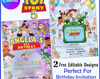 Toy Story 5 Birthday Invitation Template | Editable Toy Movie Invite Canva | Kids Birthday Invitation 5x7 | Printable Party Invitation