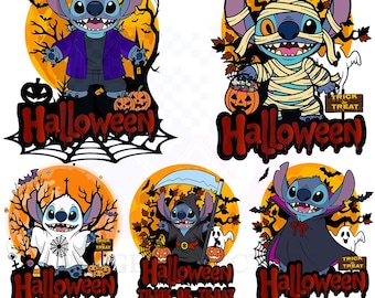 Stitch Halloween Vector Art Bundle: SVG, PNG, PDF Files (Digital Download)