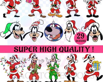 Goofy Christmas SVG Bundle, Santa Goofy Clipart, Tangled Lights PNG, Elf Goofy Cut File, Christmas Holiday Sublimation, Cricut Files