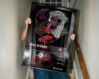 Che REST IN BASS: Plakat z albumu Encore – Darmowa wysyłka na cały świat – Plakat z albumu undergroundowego rapu – Hip-hopowa grafika ścienna – Wydruk do pokoju muzycznego