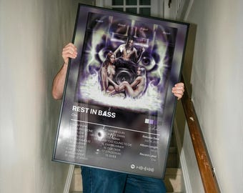 Plakat z albumu Che REST IN BASS – Darmowa wysyłka na cały świat – Plakat z albumu undergroundowego rapu – Hip-hopowa grafika ścienna – Wydruk do pokoju muzycznego