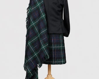 Châle écossais à carreaux écossais et à franges, 54 x 54 pouces, disponible dans plus de 50 modèles de tartans de clan