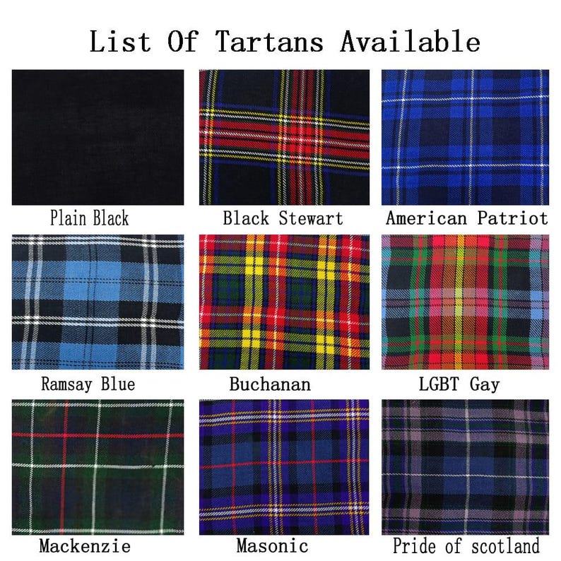 Skotsk kilt med hjorthuvud, handgjord, 10-delad bröllopskilt, traditionell kilt för män, finns i 50+ klan-tartan bild 8