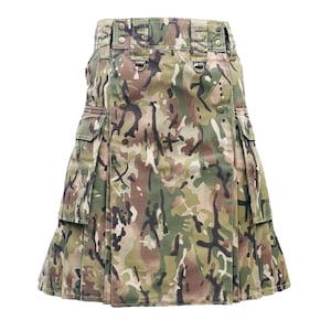 Scottish Camouflage Kilt Highland Military Cargo Pocket Kilt Traditional Tactical Utility Kilt For Men&#39;s