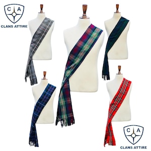 Damen Schottenkaro Schärpe Handgefertigte Damen Braut Vintage Hochzeit Schärpe Erhältlich in 50+ Tartans