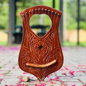Heart Flower Lyre Harp Rosewood 12 String instrument Handmade Lever Lyre Ancient Cultures instrument With Tuning Key Strings And Packing Box