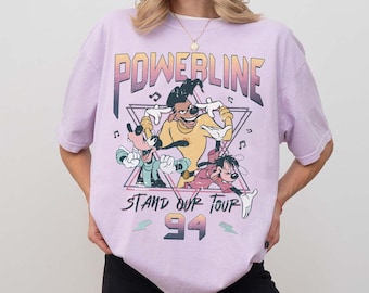 Película retro de Goofy de los 90 PNG, diseño de Max Goofy Roxanne Powerline World Tour, descarga digital para grupo de viaje a Disney