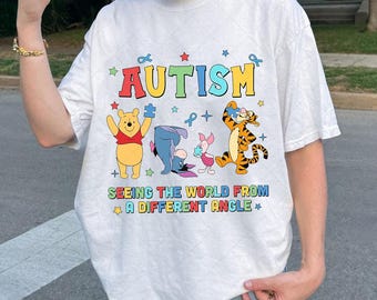Autism Winnie The Pooh Friends Png, Autism Cartoon Png, Autism Day Design, Autism Awareness Png, It's Okay To Be Different Winnie Png