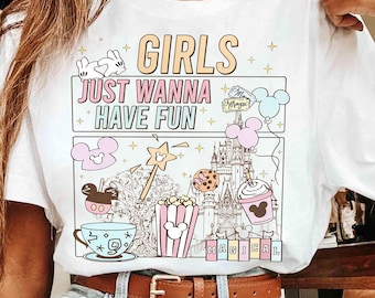 Retro 90s Disneyland Castle PNG, Girls Just Wanna Have Fun Design, Minnie & Daisy Girls Trip Digital Download