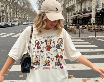 Mickey & Friends Marvel Avengers PNG, Comic Book Superhero Design, Disney Signatures Artwork, Family Vacation Digital Download