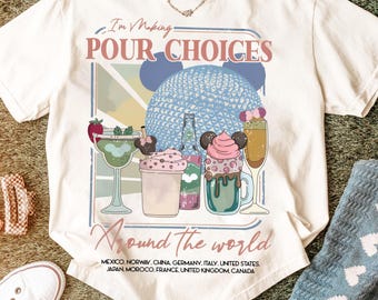 Epcot estoy tomando decisiones difíciles alrededor del mundo PNG, camiseta retro de Disney Drink World Tour, Disney Family Matching 2026 PNG