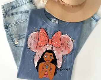 Princess moana mickey ears disney world PNG, moana birthday girls trip shirt, cute princess vacation design PNG