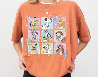 Retro Disney-hondenpersonages schetsen png, het leven is beter met honden disney png, hondenmoeder familieliefhebber cadeau shirtontwerp
