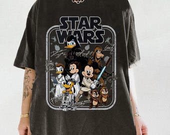 Mickey Jedi And Friends Retro Star Wars PNG, Hollywood Studios Galaxy Edge Family Vacation Disney Characters Digital Download