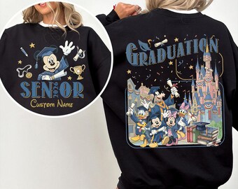 2-Sided Disney Graduation 2026 Senior Trip Png, Personalized Mickey & Friends Grad PNG, Disney Grad Squad PNG, Disney Senior Trip PNG