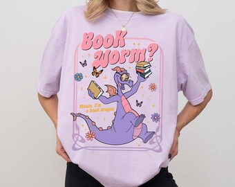 Dragón de libro vintage Figment PNG, diseño de ratón de biblioteca de la imaginación, regalo de Disney para amantes de los libros, descarga digital para viaje familiar a Disneyland