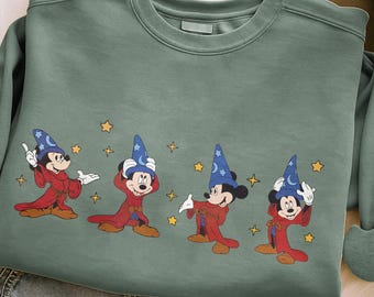 Mickey Fantasía de Walt Disney PNG, Diseño de Mickey Hechicero en Acuarela, Obra de Arte de Fantasía Mágica, Descarga Digital Familiar de Disneyland