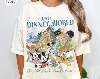 PNG vintage de los 90 de Disney World Magic Kingdom, camiseta del lugar más mágico de la Tierra, diseño de regalo de Mickey de Disneyland PNG