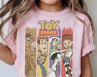 Toy Story Woody Buzz Lightyear Jessie png, Disney Pixar-filmshirt cartoon, cadeauontwerp Toy Story, png