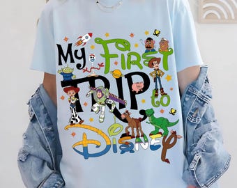 Toy Story mi primer viaje vacaciones familiares PNG, primer viaje a Disney World diseño PNG, camiseta a juego para niños