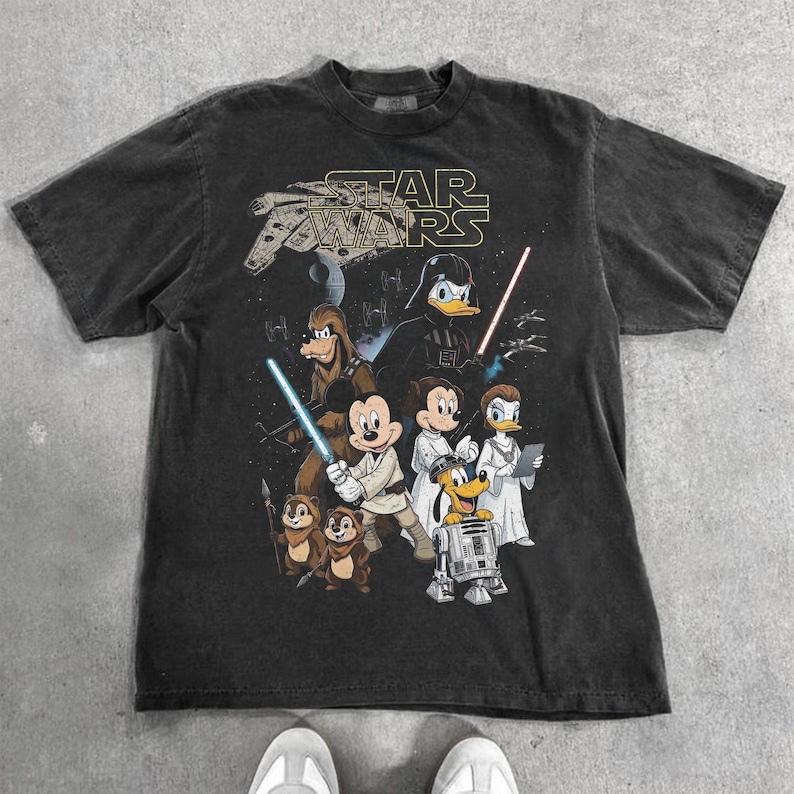 Vintage Disney Star Wars PNG, Retro Mickey And Friends Jedi, Family Vacation, Disney Trip 2026, Gift For Disney Fans Digital Download image 8