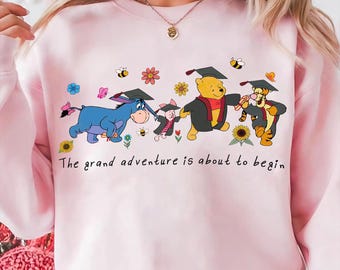 Winnie The Pooh The Grand Adventure Is About To Begin PNG, Pooh Graduation PNG, Disneyland Trip, Disney Senior 2026 Digital Download