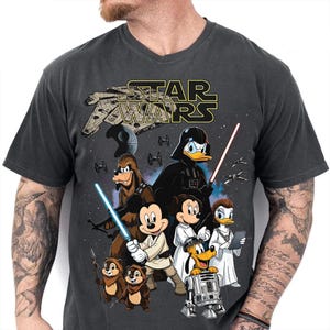 Vintage Disney Star Wars PNG, Retro Mickey And Friends Jedi, Family Vacation, Disney Trip 2026, Gift For Disney Fans Digital Download image 2