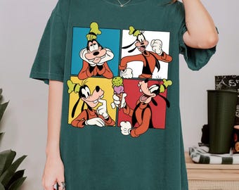 Perro clásico de la película Goofy de Disney PNG, camiseta de viaje familiar con el personaje de Goofy, recuerdo de Magic Kingdom Disneyland PNG