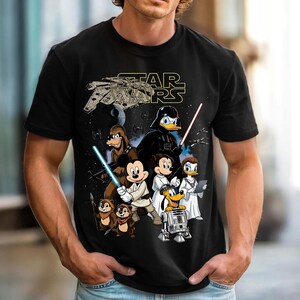 Vintage Disney Star Wars PNG, Retro Mickey And Friends Jedi, Family Vacation, Disney Trip 2026, Gift For Disney Fans Digital Download image 5