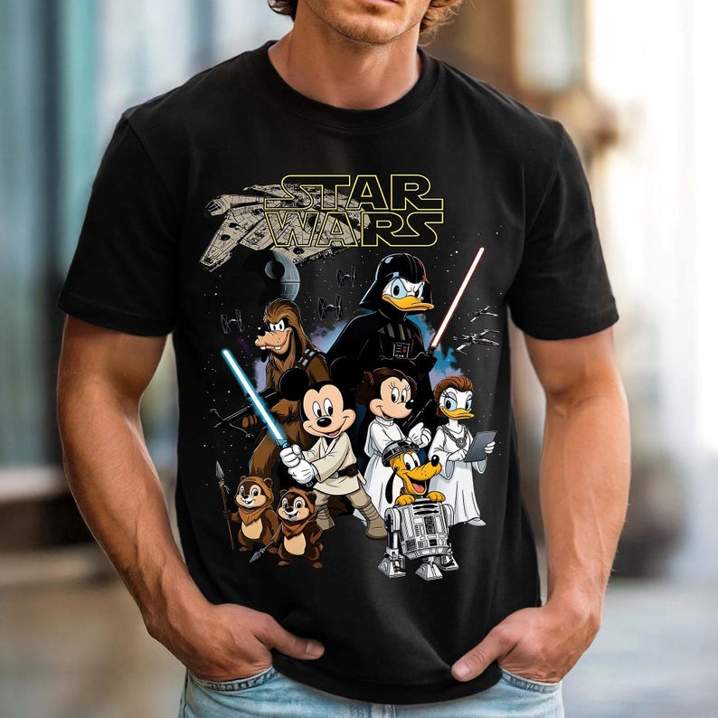 Vintage Disney Star Wars PNG, Retro Mickey And Friends Jedi, Family Vacation, Disney Trip 2026, Gift For Disney Fans Digital Download image 5