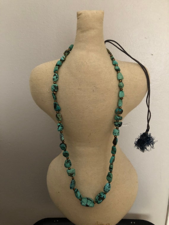 Vintage Chinese Turquoise (rare find) necklace - image 1