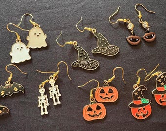 Spooky Cute Halloween Earrings | Ghost, Pumpkin & Witch Jewelry