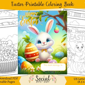 Easter Coloring Book -  Instant Digital Download PDF - 52 Pages