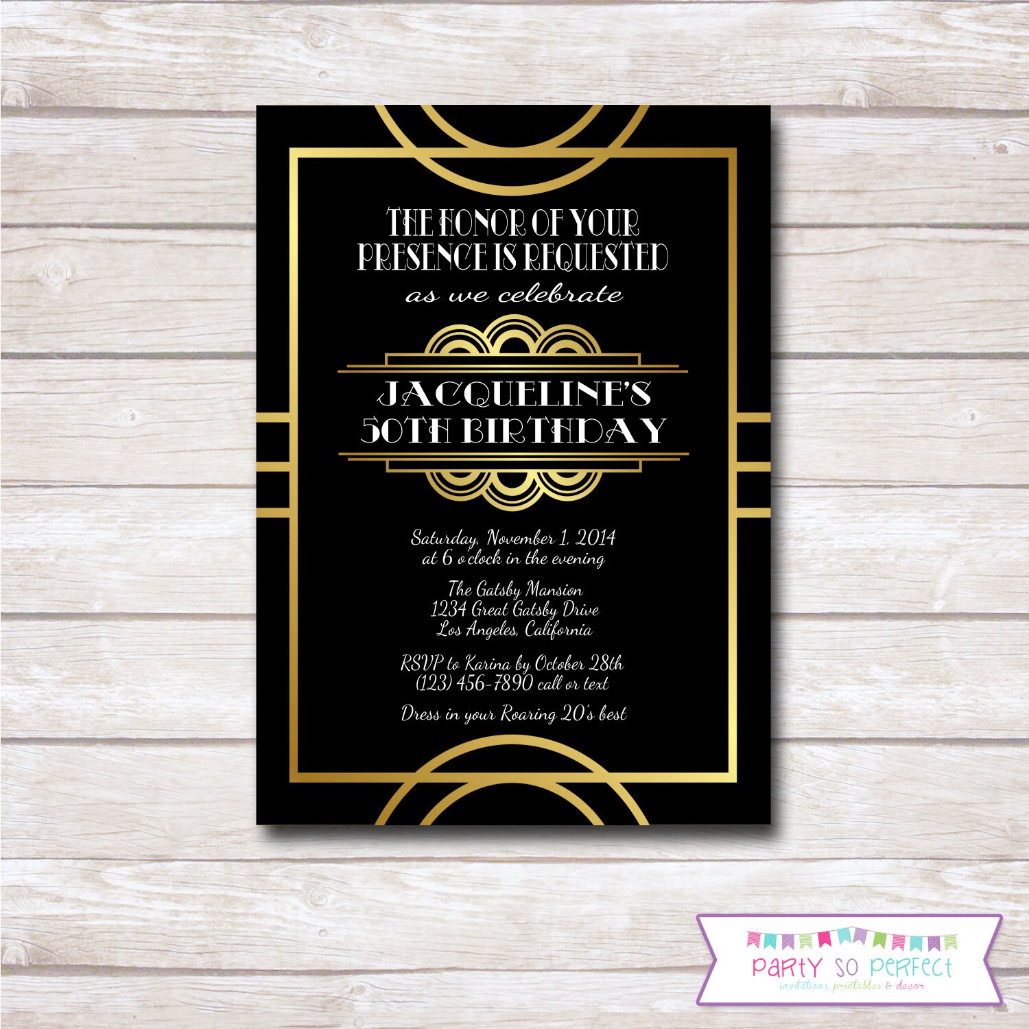 ROARING 20s Birthday Party Invitation Printable Etsy