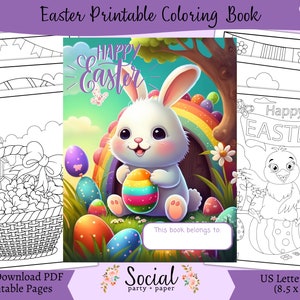 Easter Coloring Book -  Instant Digital Download PDF - 52 Pages
