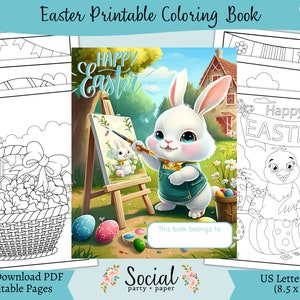 Easter Coloring Book -  Instant Digital Download PDF - 52 Pages